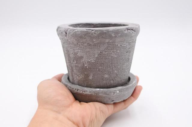 コケリウム鉢植え容器 ペイントポット グレー：画像4