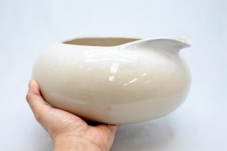 【特価セール中】ビオトープ鴨口陶器鉢 白：画像4