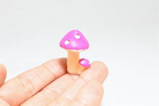 コケリウムフィギュア きのこ 傘閉じ パープル：画像3
