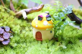 コケリウムフィギュア きのこのお家M イエロー：画像1