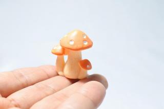 コケリウムフィギュア きのこ 傘閉じ オレンジ：画像3