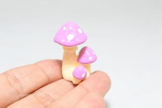 コケリウムフィギュア きのこ 傘閉じ ライトパープル：画像3