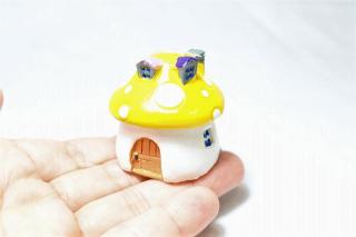 コケリウムフィギュア きのこのお家L イエロー：画像3